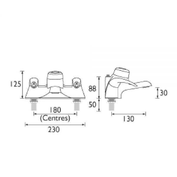 Bristan Java Chrome Thermostatic Bath Shower Mixer Tap #2
