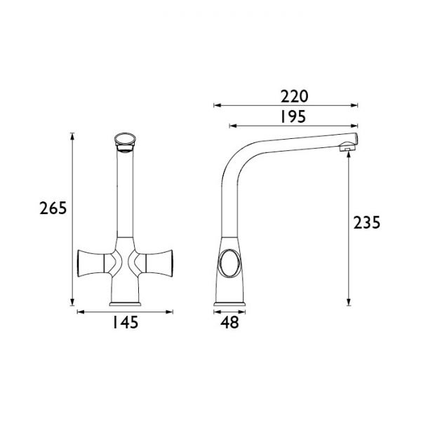 Bristan Kurve Chrome Mono Kitchen Mixer Tap KU SNK C #2