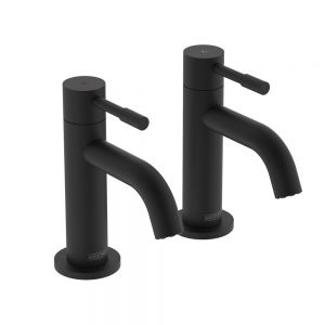 Bristan Mila Black Basin Pillar Taps MI 1/2 BLK