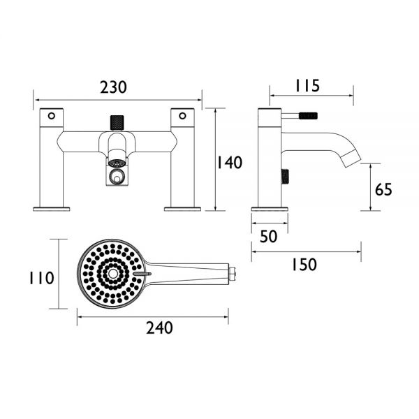 Bristan Molida Brushed Brass Bath Shower Mixer Tap #3