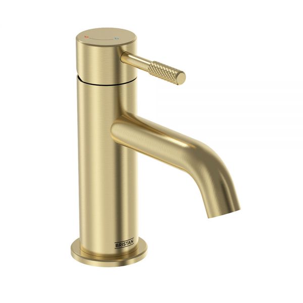 Bristan Molida Eco Start Brushed Brass Mono Basin Mixer Tap with Clicker Waste