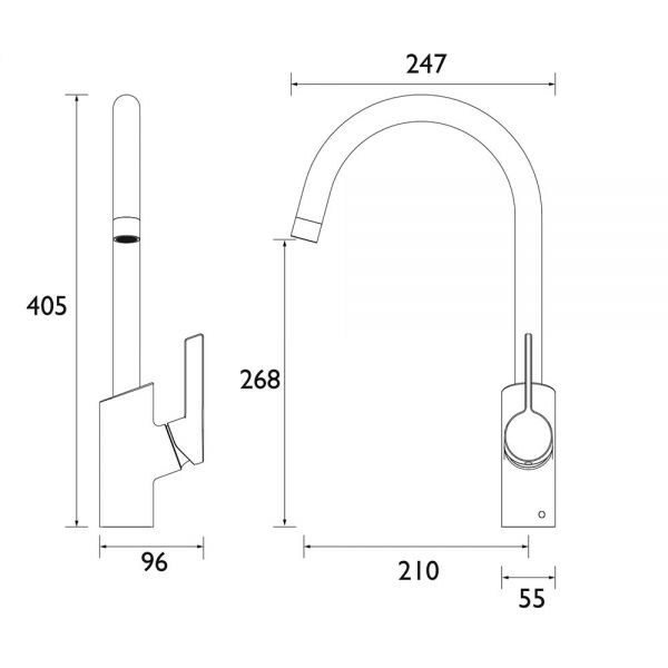 Bristan Maple Brushed Brass Easyfit Mono Kitchen Mixer Tap #2