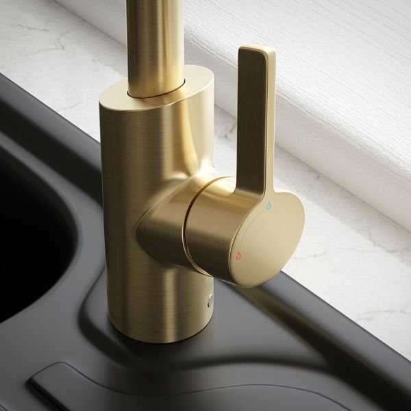 Bristan Maple Brushed Brass Easyfit Mono Kitchen Mixer Tap #5