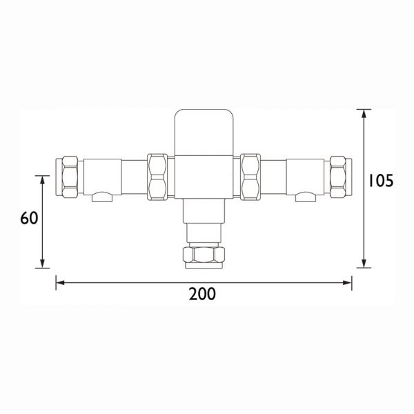 Bristan Gummers Mini 15mm Thermostatic Mixing Valve with Isolation MT503CP ISO #2