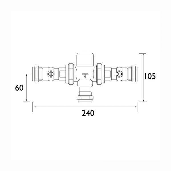 Bristan Gummers 22mm Thermostatic Mixing Valve with Isolation MT753CP ISO #2