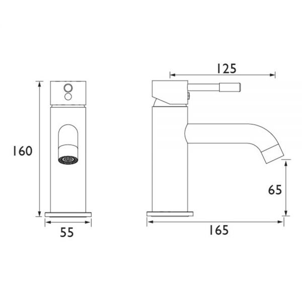 Bristan Mila Black Mono Basin Mixer Tap with Clicker Waste #6