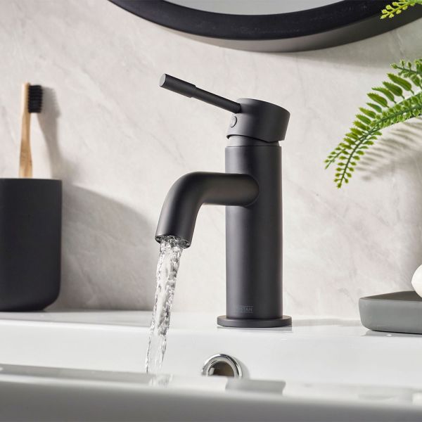 Bristan Mila Black Mono Basin Mixer Tap with Clicker Waste #3