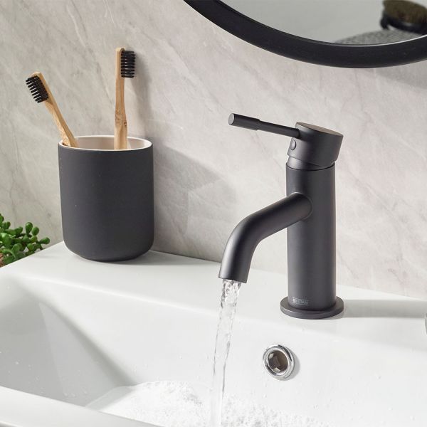 Bristan Mila Black Mono Basin Mixer Tap with Clicker Waste #2