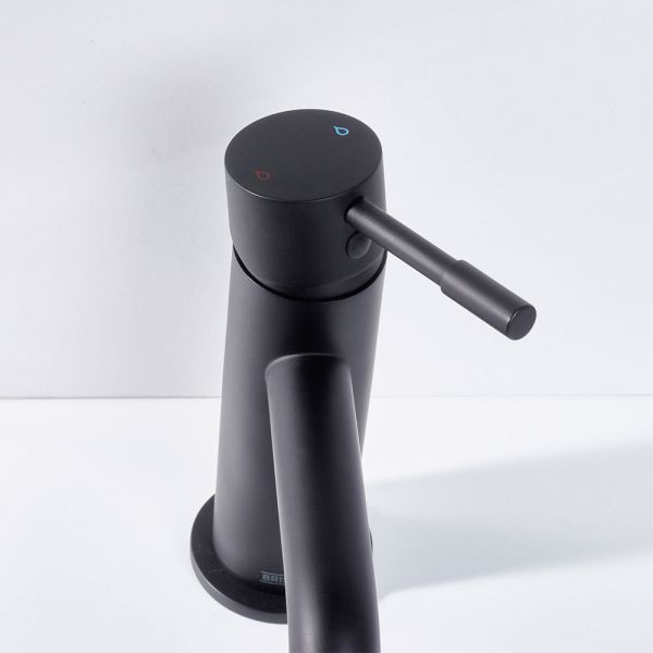 Bristan Mila Black Mono Basin Mixer Tap with Clicker Waste #5