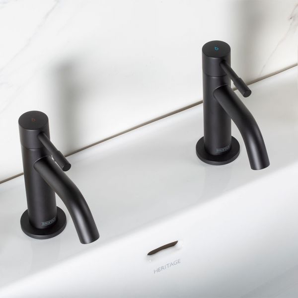 Bristan Mila Black Basin Pillar Taps #2