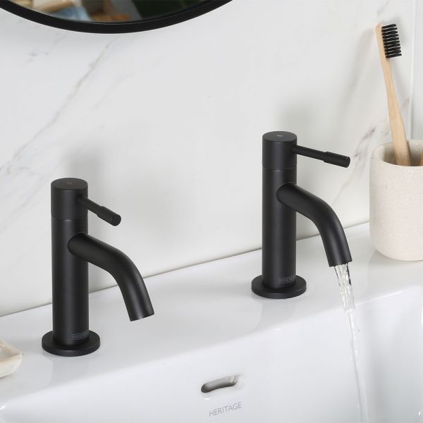 Bristan Mila Black Basin Pillar Taps #3