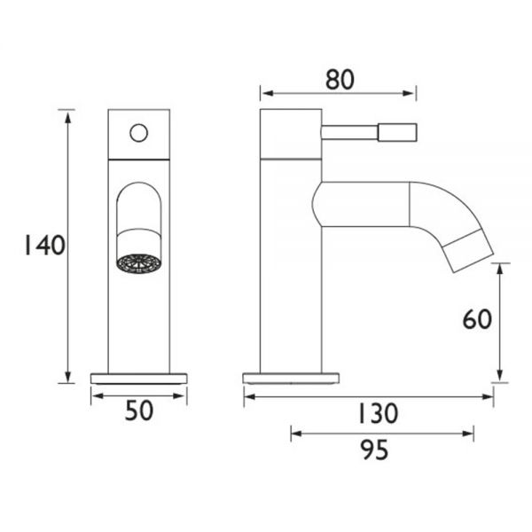 Bristan Mila Black Bath Pillar Taps #5