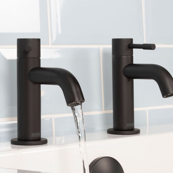 Bristan Mila Black Bath Pillar Taps #2