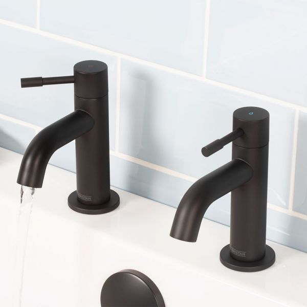 Bristan Mila Black Bath Pillar Taps #4