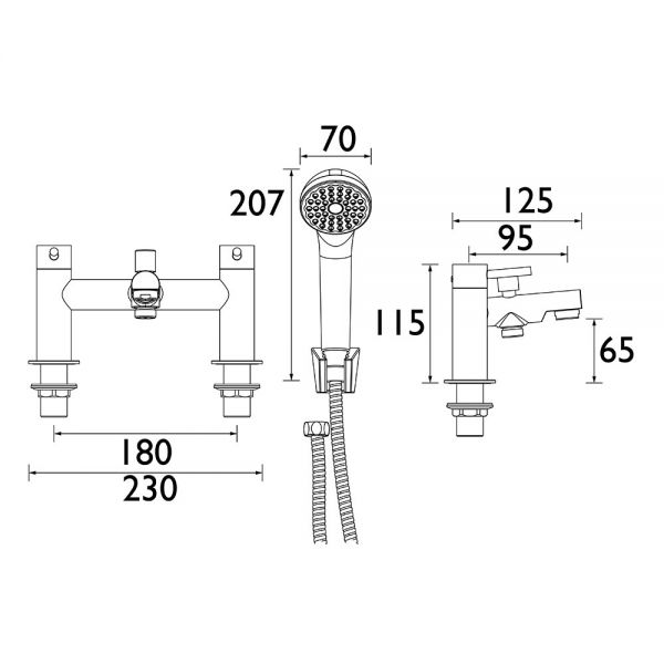 Bristan Mios Chrome Bath Shower Mixer Tap #2