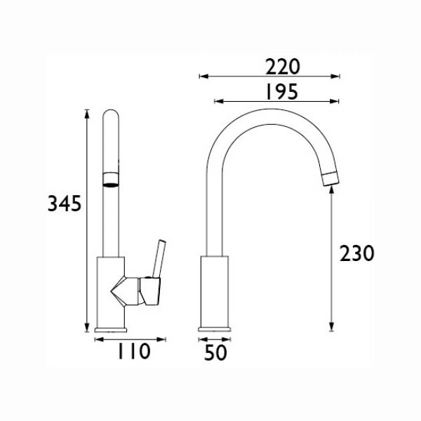 Bristan Odyssey Chrome Mono Kitchen Mixer Tap OD SNK C #2