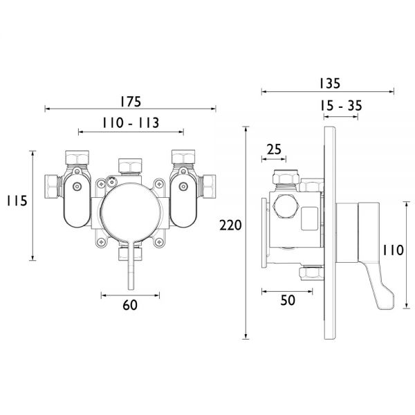 Bristan Opac Concealed Shower Valve with Lever Handle OP TS3650 CL C #2