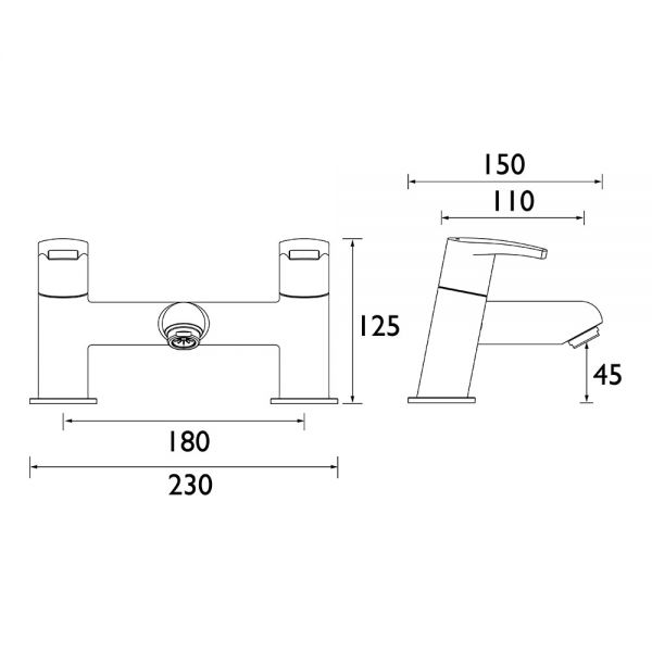 Bristan Orta Chrome Bath Filler Tap #6