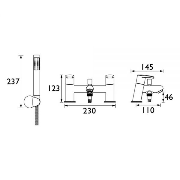 Bristan Orta Chrome Bath Shower Mixer Tap #6