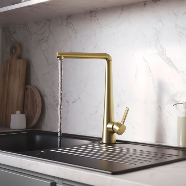 Bristan Pine Brushed Brass Mono Kitchen Mixer Tap with  Eco Start #4