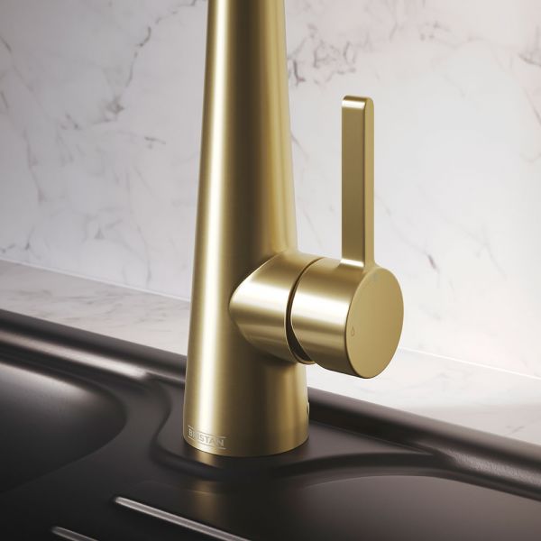 Bristan Pine Brushed Brass Mono Kitchen Mixer Tap with  Eco Start #5