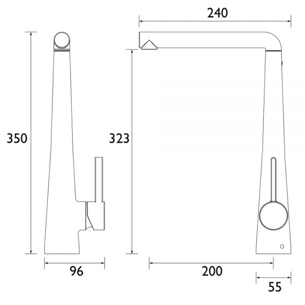 Bristan Pine Black Mono Kitchen Mixer Tap with  Eco Start #2