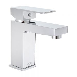 Bristan Qubo Chrome Mono Basin Mixer Tap with Clicker Waste