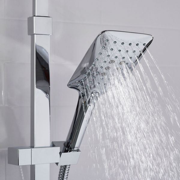 Bristan Qubo Chrome Thermostatic Rigid Riser Diverter Bar Valve Shower Kit #6