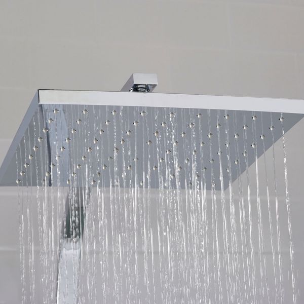 Bristan Qubo Chrome Thermostatic Rigid Riser Diverter Bar Valve Shower Kit #9