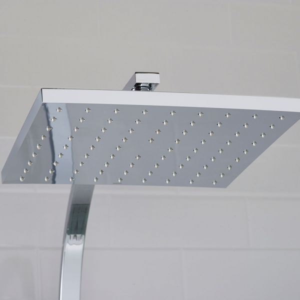 Bristan Qubo Chrome Thermostatic Rigid Riser Diverter Bar Valve Shower Kit #10