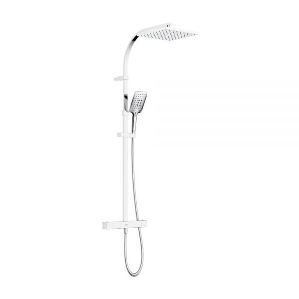 Bristan Qubo Chrome Thermostatic Rigid Riser Diverter Bar Valve Shower Kit