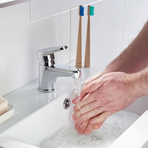 Bristan Quest Chrome Mono Basin Mixer Tap with Clicker Waste #3