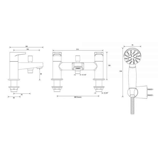 Bristan Quest Chrome Bath Shower Mixer Tap #8