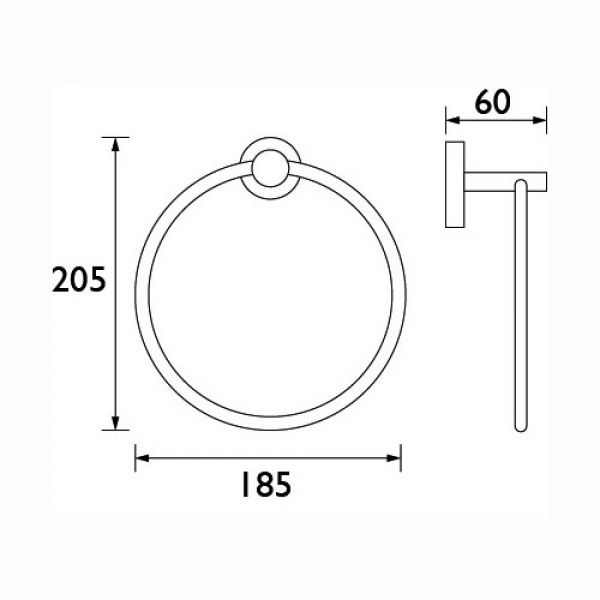 Bristan Black Round Towel Ring RD RING BLK #2