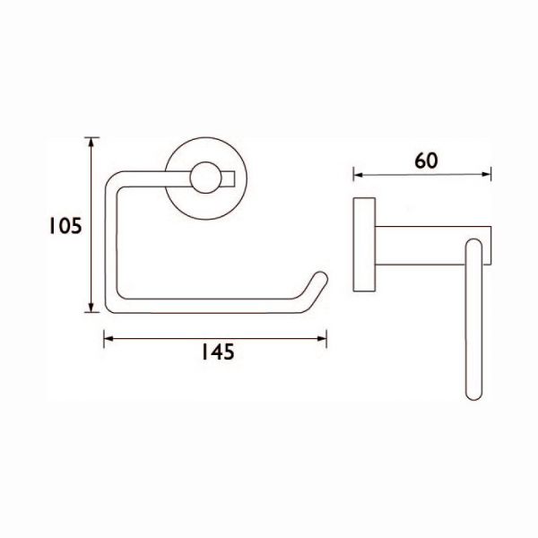 Bristan Black Round Toilet Roll Holder RD ROLL BLK #2