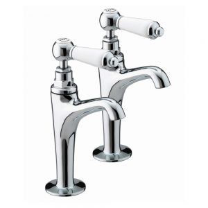 Bristan Renaissance High Neck Pillar Taps Chrome Plated RS HNK C