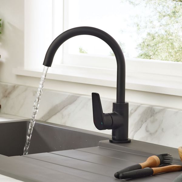 Bristan Raspberry Black Easy Fit Mono Kitchen Mixer Tap RSP EFSNK BLK #2