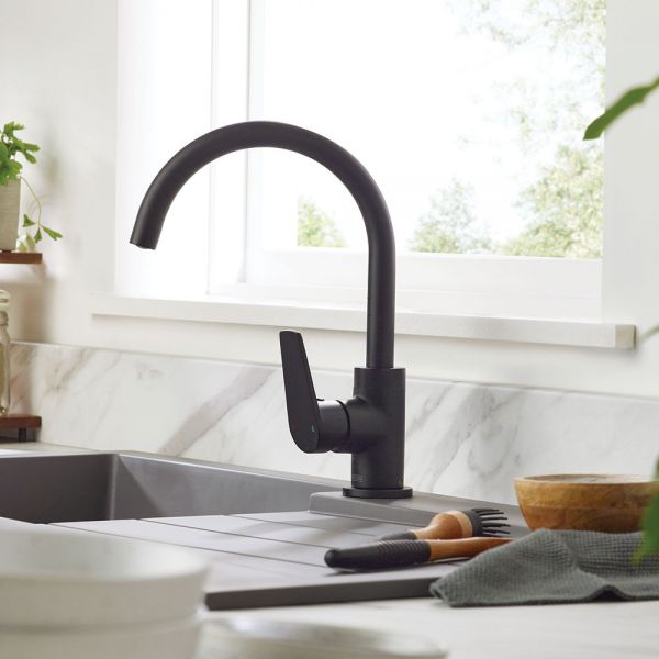 Bristan Raspberry Black Easy Fit Mono Kitchen Mixer Tap RSP EFSNK BLK #3