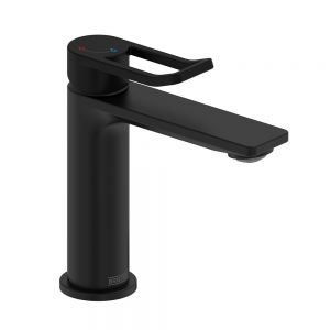 Bristan Saffron Eco Start Black Mono Basin Mixer Tap with Clicker Waste