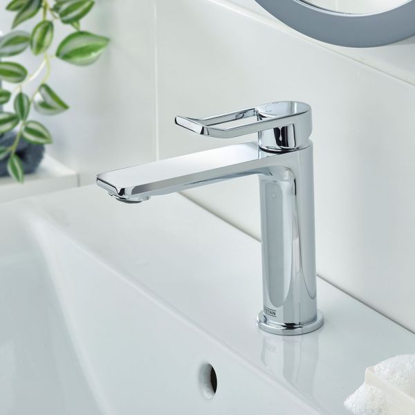 Bristan Saffron Eco Start Chrome Mono Basin Mixer Tap with Clicker Waste #4