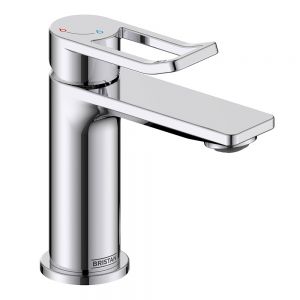 Bristan Saffron Eco Start Chrome Mini Basin Mixer Tap with Clicker Waste