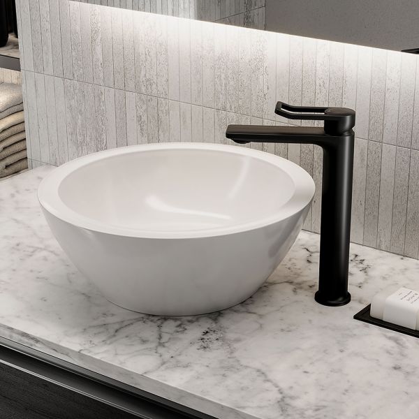 Bristan Saffron Eco Start Black Tall Basin Mixer Tap with Clicker Waste #6