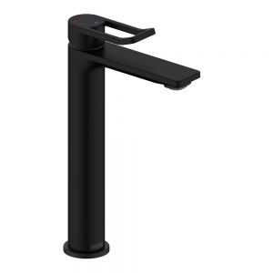 Bristan Saffron Eco Start Black Tall Basin Mixer Tap with Clicker Waste