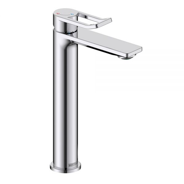Bristan Saffron Eco Start Chrome Tall Basin Mixer Tap with Clicker Waste