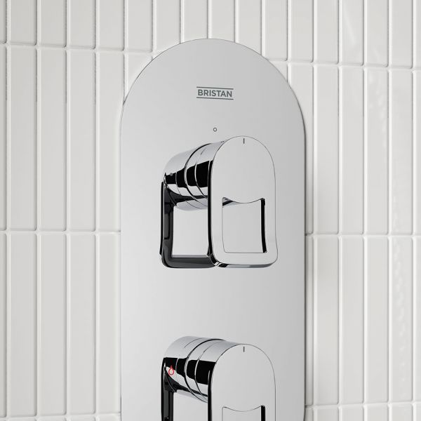Bristan Saffron Chrome 2 Outlet Shower Pack with Overhead Shower and Riser Rail Kit #4