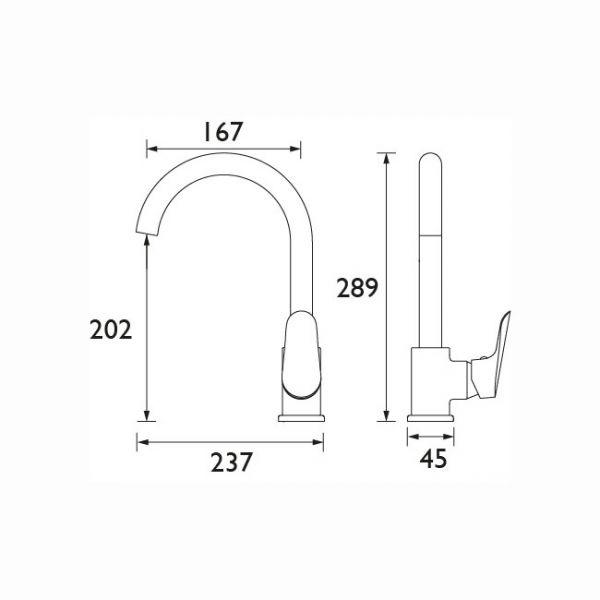 Bristan Seltz Chrome Mono Kitchen Mixer Tap SE SNK C #2