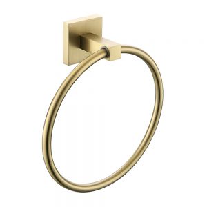 Bristan Square Brushed Brass Towel Ring SQ RING BB