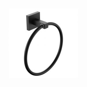 Bristan Black Square Towel Ring SQ RING BLK