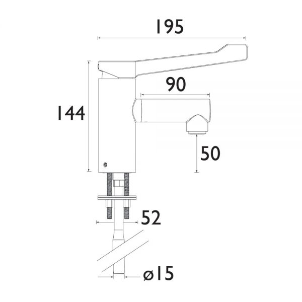 Bristan Solo Long Lever Chrome Mono Basin Mixer Tap #2