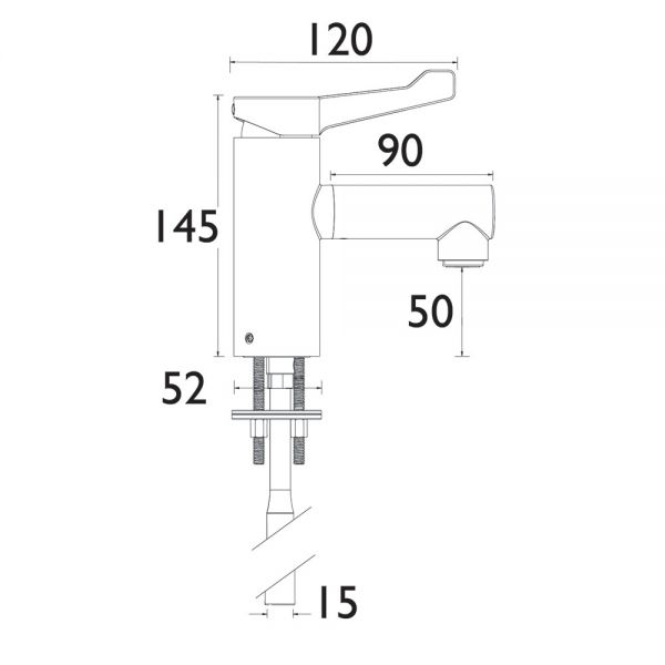 Bristan Solo Short Lever Chrome Mono Basin Mixer Tap #2